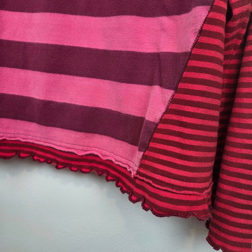 Free People We The Free Punk Playful Tee Stripes Pink Red Boho Womens Size Small - Picture 10 of 14